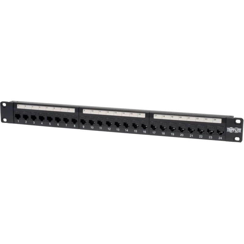Tripp Lite 24-Port 1U Rack-Mount Cat6/Cat5 Feedthrough Patch Panel, RJ45 Ethernet (N254-024)