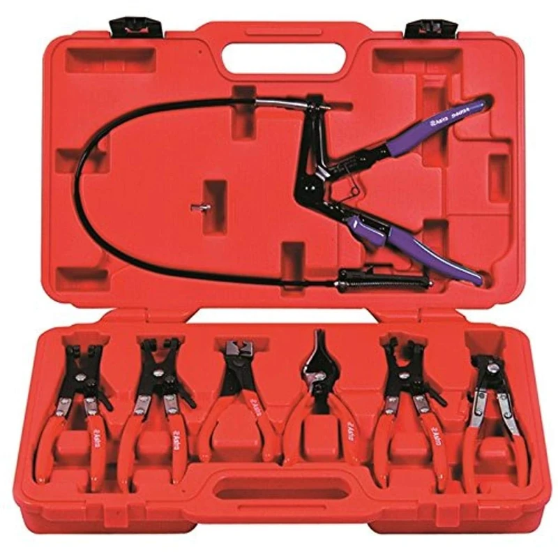 Astro 9406 Hose clamp Pliers Set - 7 Pieces, red