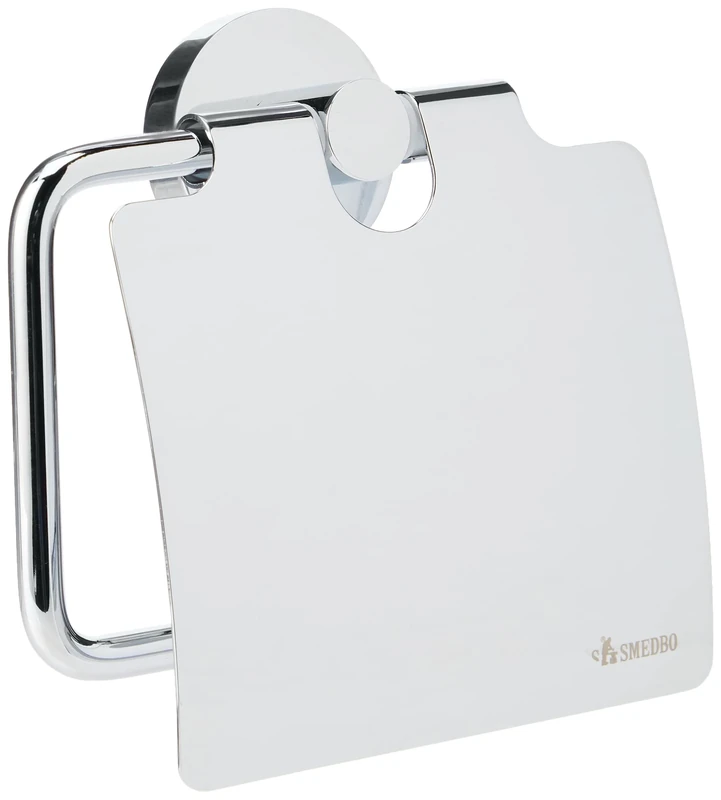Smedbo "Home" Toilet Roll Holder with Lid, Polished Chrome, 11.5 x 11.2 x 5 cm, Silver