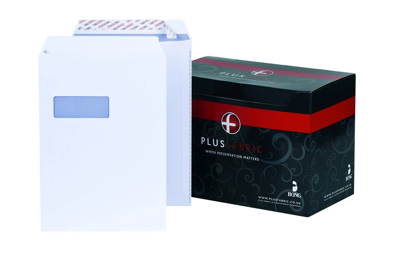 Plus Fabric C4 Prestige White 120gsm Window P&S Pocket Powertac Box of 250 Envelopes