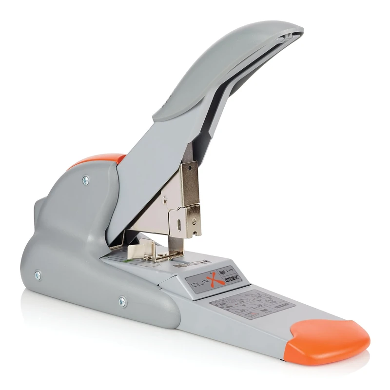 Rapid DUAX Heavy Duty Stapler, 20-170 Sheet Capacity, Flat Clinch Stapling, Includes Staples, Metal and Plastic, Silver/Orange, 21698301