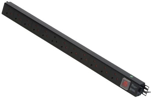 LINDY 12 Way Vertical Mount PDU with UK Mains Sockets - Switched 3m