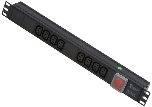 LINDY 1U 8 Way IEC Sockets Horizontal PDU with UK Mains Plug