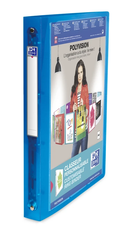 Elba A4 Polyvision Presentation Ring Binder, 25 mm Capacity, 30 mm Spine, 4 O-Ring, Blue, Pack of 12