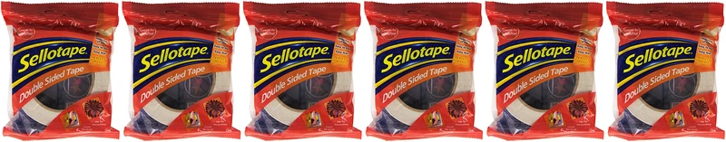 Sellotape Double Sided Tape 25mm x 33m Ref 1447052 [Pack of 6]