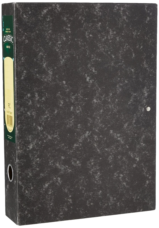 Rexel Classic Foolscap Lock Spring Box File Pack of 5 - Black/ Green, 70mm