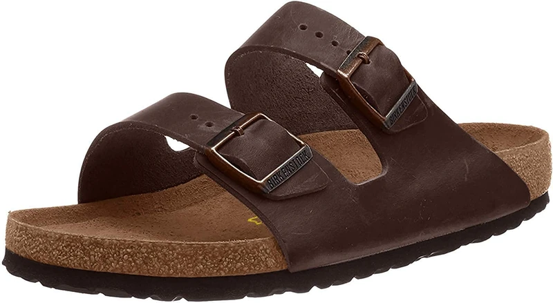 Birkenstock Unisex Arizona Soft Footbed Sandal, Dark Brown Birko Flor, 41 N EU/10-10.5 2A(N) US Women/8-8.5 2A(N) US Men
