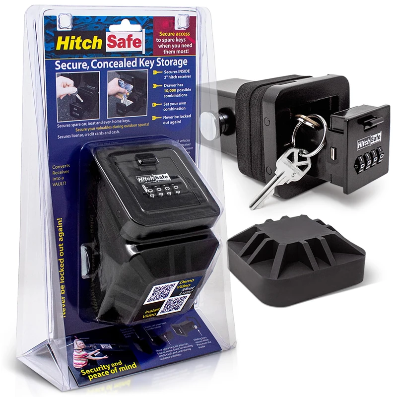 HitchSafe, Alloy Steel, HS7000 Key Vault, Black, Fits 2" Hitch Receiver