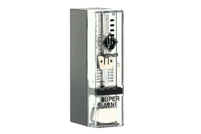 Wittner Metronome Taktell Super-Mini Series 880 - Plastic casing - Without bell - Black - Mechanical winding - No batteries required - Made in Germany