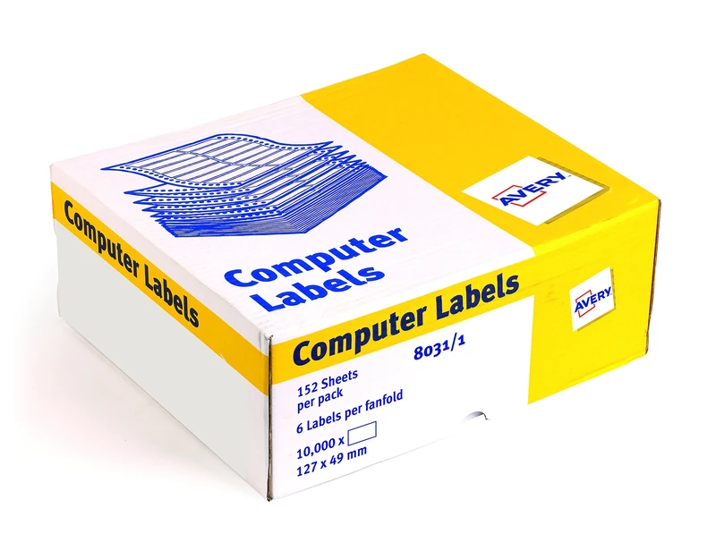 Avery Computer Labels One Wide on Web 127x49mm Ref 8031/1 [10000 Labels]