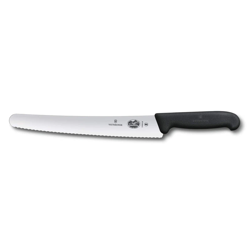 Victorinox Serrated Edge Pastry Saw (26 cm Blade, Non-Slip Handle, Rustproof, Stainless Steel, Dishwasher Safe), Black