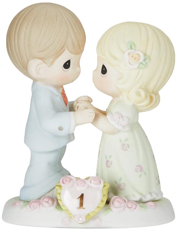 Precious Moments, A Whole Year Filled With Special Moments, 1st Anniversary, Bisque Porcelain Figurine, 115910,Multicolor - Image 1