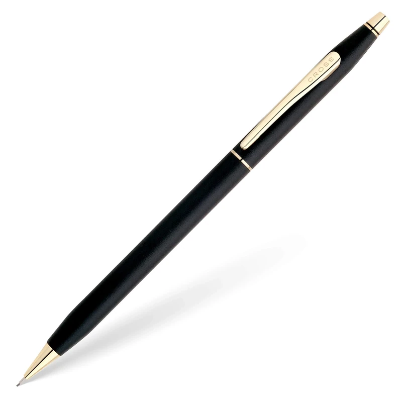 CROSS Classic Century Classic Black Pencil 0.7MM with 23CT Gold-Plated Appointments incl. Premium Gift Box – Refillable Pencil