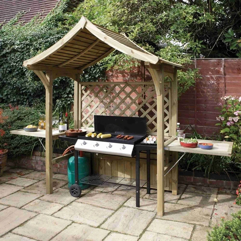 Party Arbour and Barbeque Shelter Pressure Treated Fire Retardant Timber