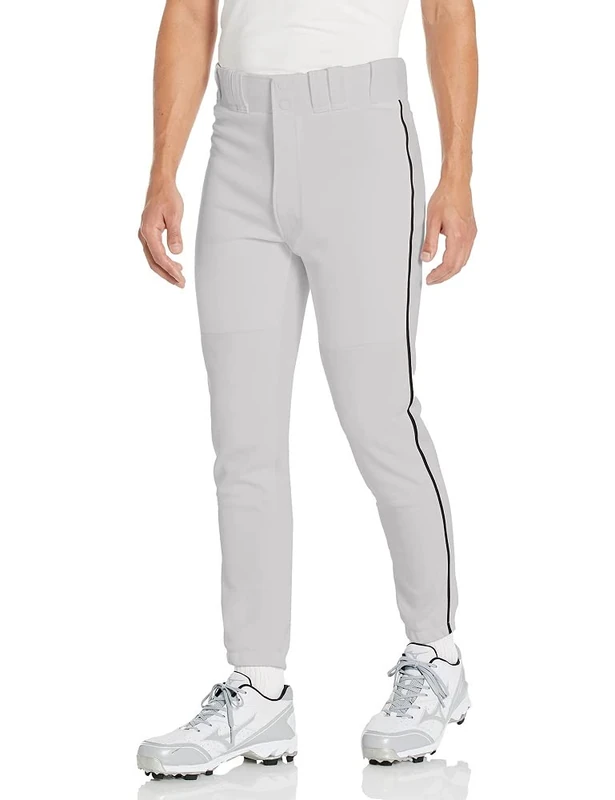 Mizuno Adult Men's Premier Piped Baseball Pant, Grey-Black, Medium