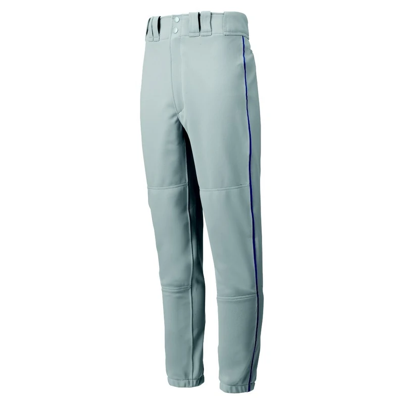 Mizuno Adult Men's Premier Piped Baseball Pant, Grey-Navy, Medium