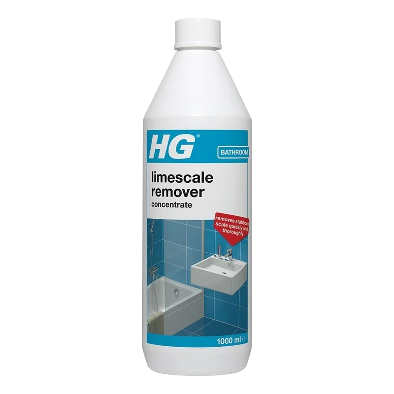 HG Limescale Remover Concentrate - Powerful Bathroom Limescale Cleaner - Multi Surface Descaler for Taps, Toilets, Shower Heads, Baths & Screens - 1L