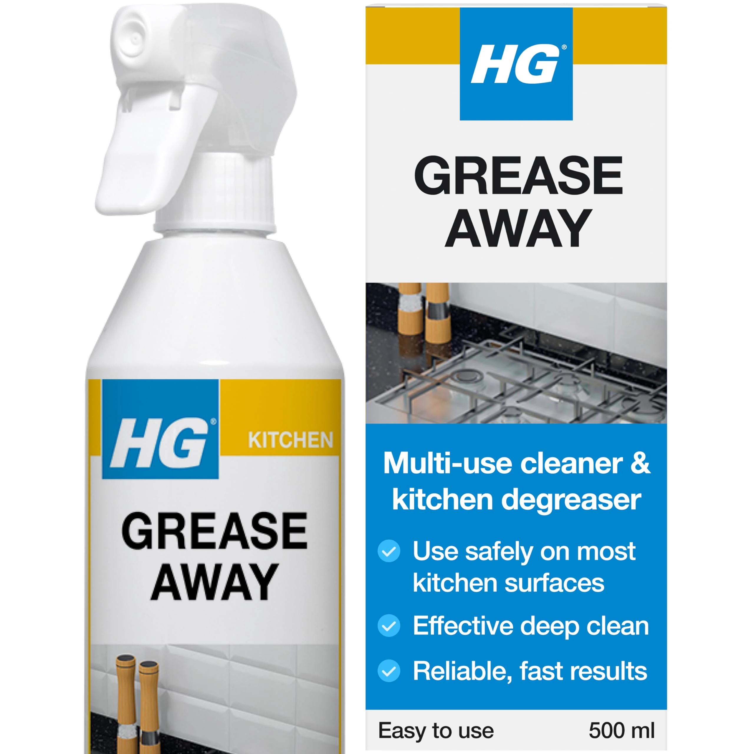 HG Grease Away Cleaner, Kitchen Degreaser, Removes Fat & Oil – 500ml
