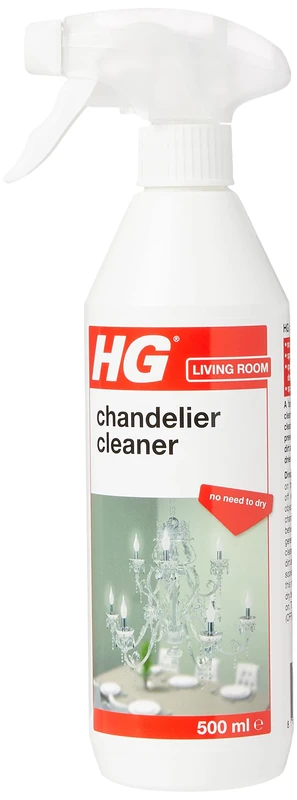 HG Chandelier Cleaner Spray, Specialist Crystal & Glass Cleaner Spray for Lighting Fixtures, Gentle on Delicate Surfaces, Spray On & Drip Dry, Dissolves Dirt - 500ml
