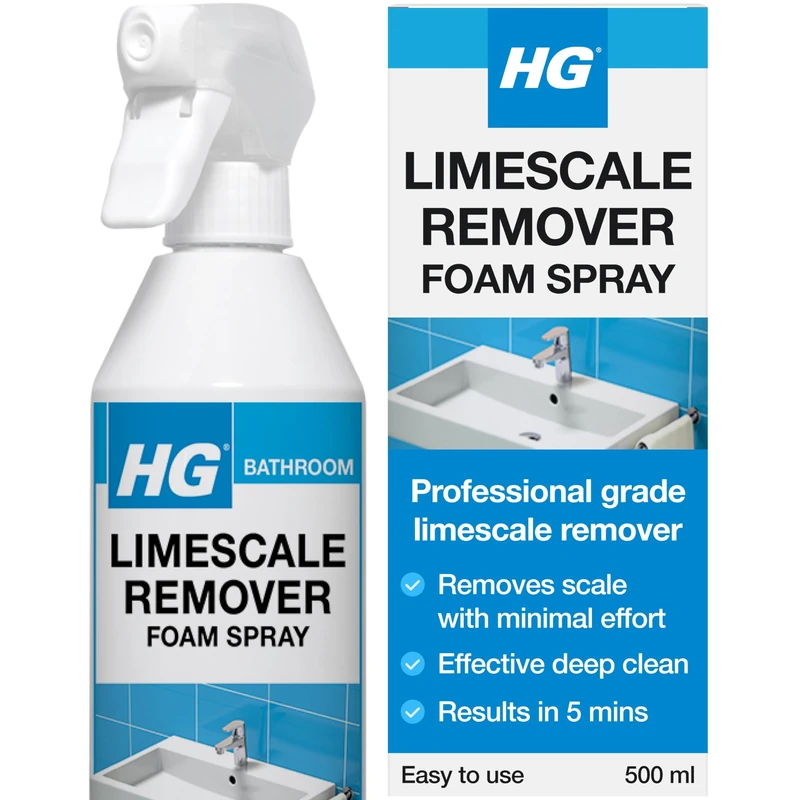HG Limescale Remover Foam Spray, Kitchen & Bathroom Cleaner, Anti-Scale Surface Spray – 500ml