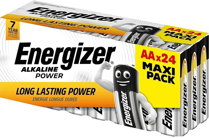 Energizer AA Alkaline Power Batteries - 24 Pack, 7-Year Shelf Life