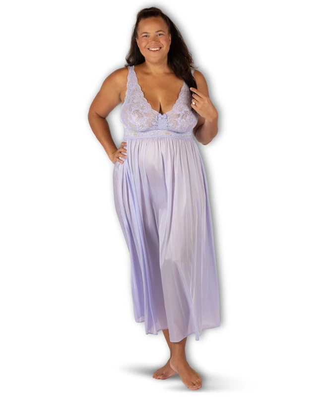 Shadowline Women's Classy Nightgowns, Elegant Sleepwear, Peri Frost, Medium - Image 1