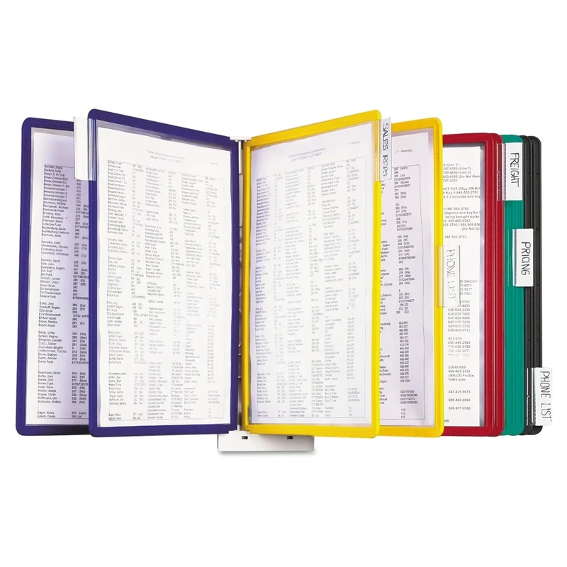 Durable Wall Mounted Reference System, 10 Double-Sided Panels, Letter-Size, Assorted Colors, Sherpa Design (554100)