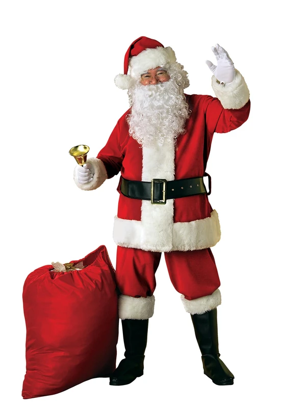 Rubies Official Adult Deluxe Ultra Velvet Santa Suit With Gloves, Adult Fancy Dress, One Size Halloween - Image 1