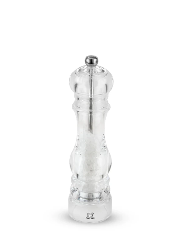 Peugeot - Nancy Manual Salt Mill - Transparent Adjustable Grinder for Rock Salt - Acrylic, Clear, 22cm