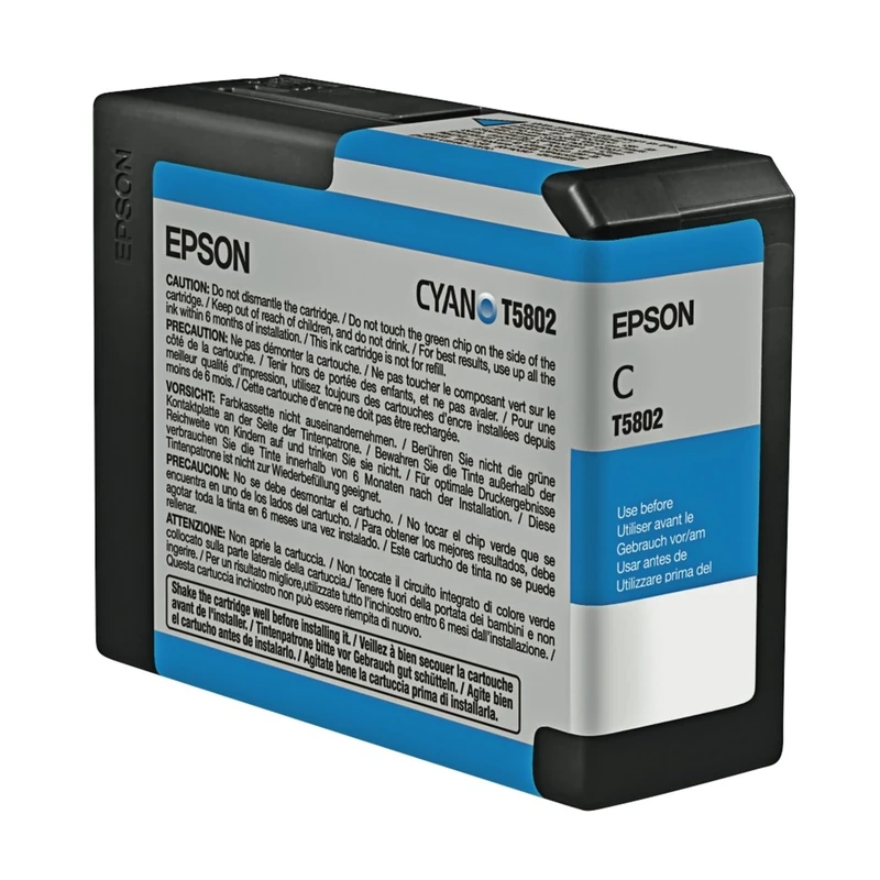 Epson Ink Cartridge 80 ml, Cyan- T580200, Genuine