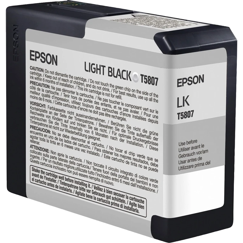 Epson Ink Cartridge 80 ml, Light Black, Genuine