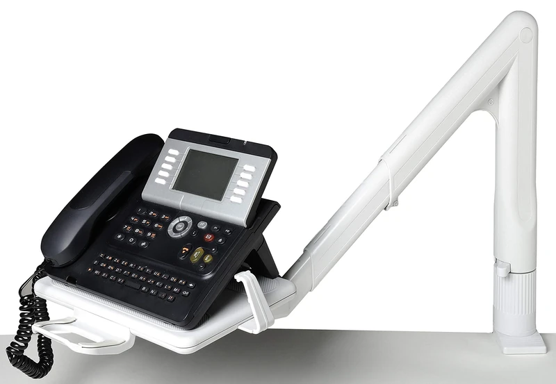 Exacompta - Ref 86540D - Adjustable Phone Holder Arm - 556 x 175 x 415mm in Size, 360 Degree Pivot Action, Telescopic for Perfect Positining, Front Handle