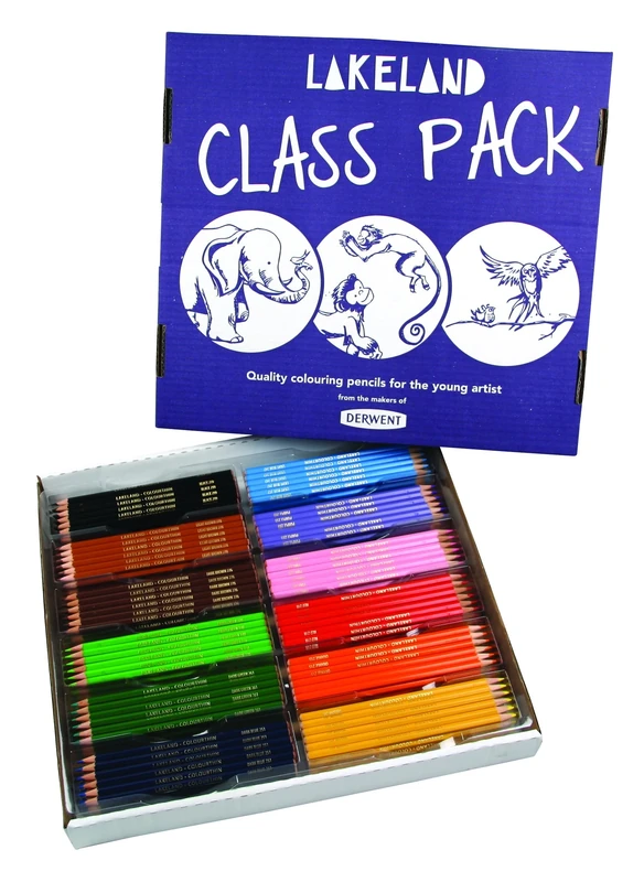 Derwent Lakeland Colourthin Colouring Pencils, Pack of 360 for Classroom Use, 12 Basic Colours, Class Pack, 0700078