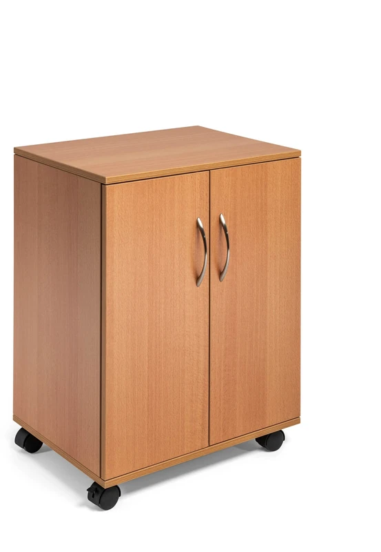 Durable Multi-Finctional Trolley with Closing Doors | Beech Colour | Perfect for Storing Documents, Folders, Files, etc. In Any Workplace Environment