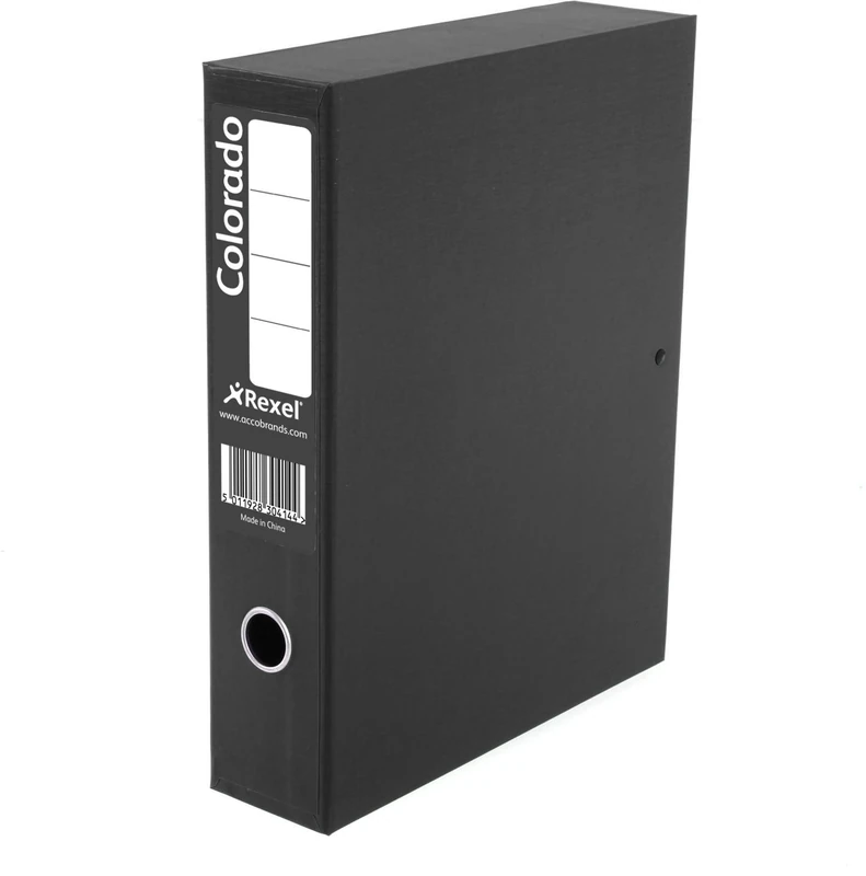 Kensington Rexel Colorado Box Files Foolscap Black,Pack of 5