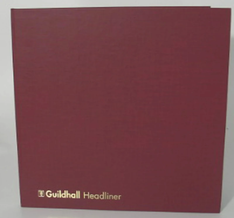 Exacompta - Ref 58/4-16Z - Guildhall - Headliner Case bound Hardback Account Book,298x305mm, 4 Debit and 16 Credit Column, 80 Pages, Burgundy Vinyl Cover, Traditionally Sewn,29.8 x 30.5 cm