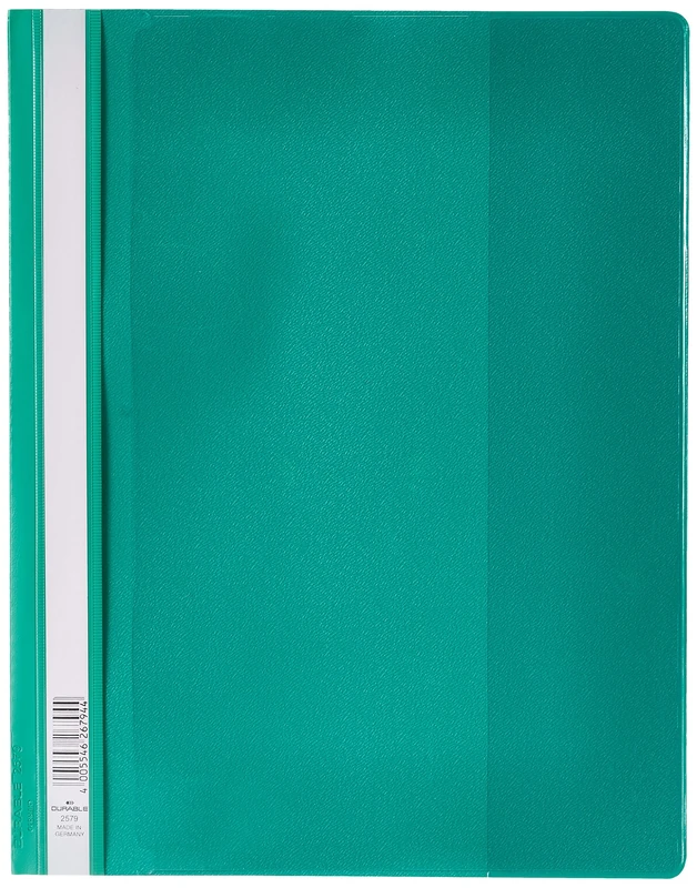 Durable Quotation Filing PVC Folder with Clear A4 Title Pocket - Green, Pack of 25