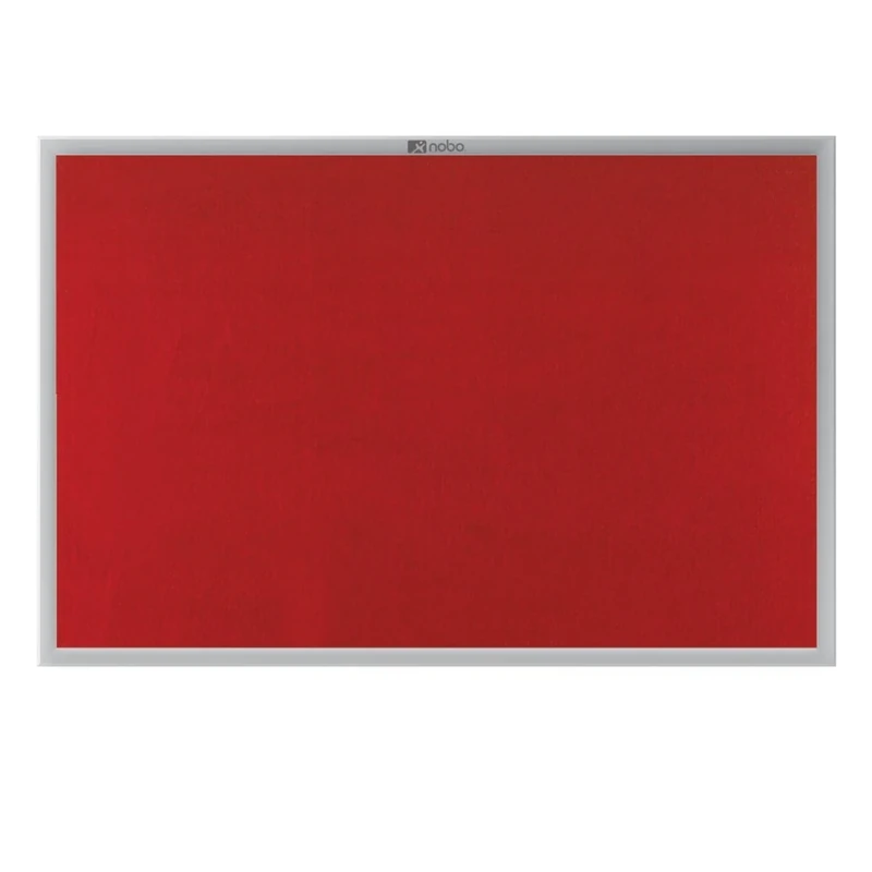 Nobo EuroPlus Felt Noticeboard with Fixings and Aluminium Frame, 1200 x 900 mm - Burgundy