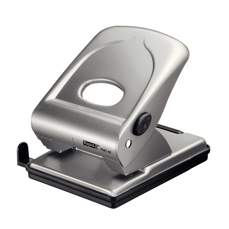 Rapid FMC40 2 Hole Punch - Punches up to 40 Sheets - Silver