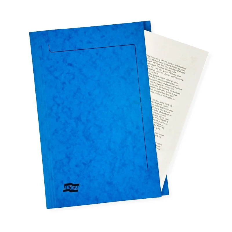 Exacompta - Ref 4825Z - Europa - Square Cut Folder, 265gsm Genuine Premium Pressboard, 240 x 30mm, Suitable for A4 Documents, FSC Certified - Blue, Pack of 50