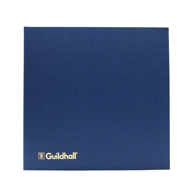Exacompta - Ref 51/14Z - Guildhall - Account Book, 298 x 305mm, 14 Cash Column, 80 Pages of 95gsm Ledger Quality Paper, Hardback Blue Vinyl Cover, Traditionally Sewn