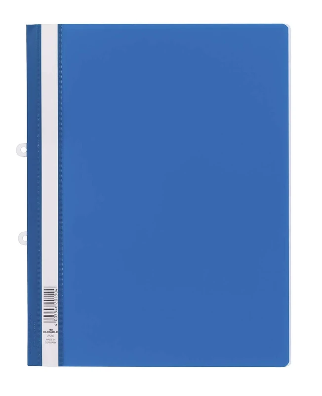 Durable Clear View A4 Document Folder Blue | Transparent Front Cover | Pack of 25 Folders | Perfect For Holding A4 Punched Documents