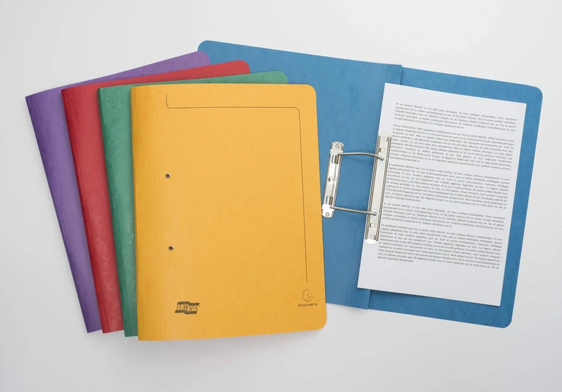 Exacompta - Ref 3000Z - Europa - Spiral File, 350 x 250mm, 300 Micron Hardwearing Mottled Pressboard, Holds 150 Sheets of A4 Paper, Spring Mechanism - Assorted Colours, Pack of 25