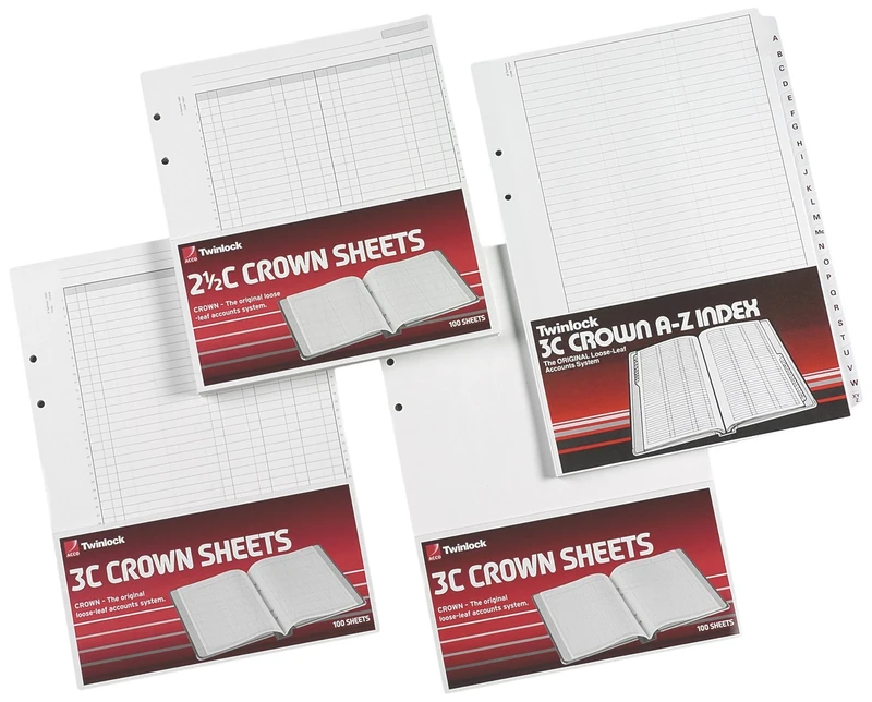 Rexel Twinlock Crown 3C Refill Sheets Plain (Pack of 100 Sheets),White
