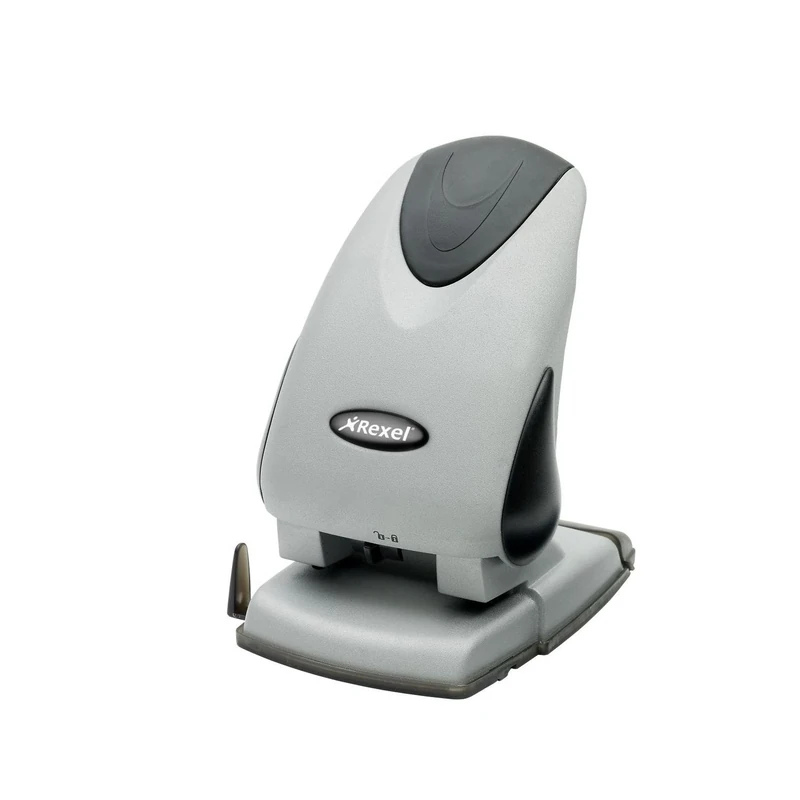 Rexel Precision 265 Heavy Duty 2 Hole Punch, 65 Sheet Capacity, Adjustable Paper Guide, Metal, Silver/Black, 2100982