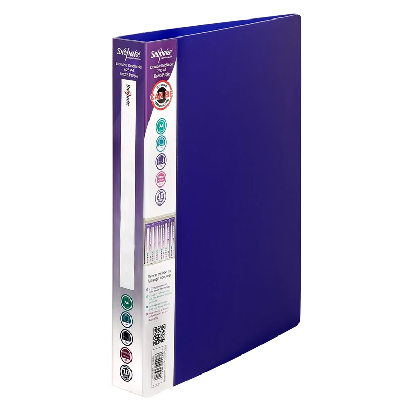 Snopake A4 2 O-Ring 25 mm Executive RingBinder – Electra Blue [Pack of 10] Ref: 13372
