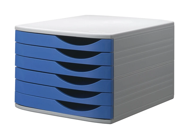 Jalema 2686356160 Drawer Box 6 Closed Drawers Light Grey/Blue