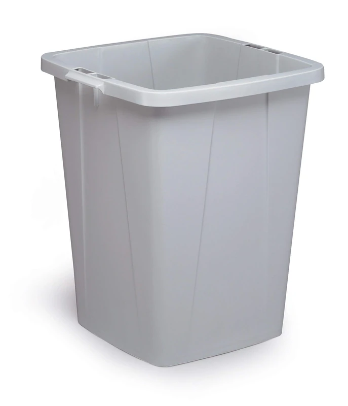 Durable DURABIN 90 Rectangular Waste Bin Grey | 90 Litre Capacity | Food and Freezer Safe | Perfect for Waste Collection or Recycling