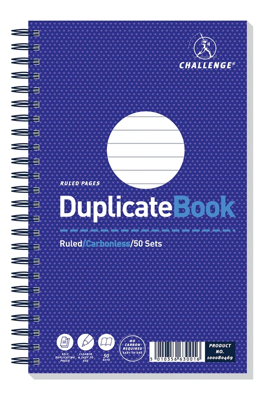 CHALLENGE Duplicate Book - Carbonless 50 Pages - 5 Pack