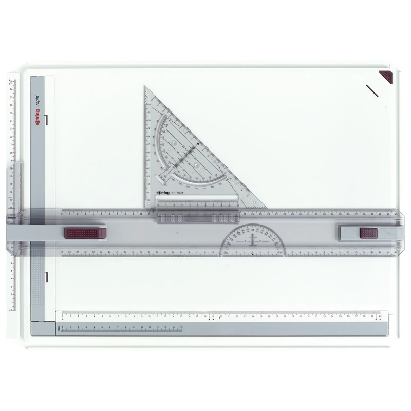 rOtring Rapid Drawing Board | A3 Size Drawing Table | Multifunction with Adjustable Ruler/Guidelines, Protractor and More